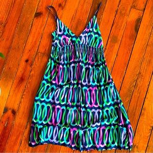 Planet Gold Neon Spaghetti Strap Dress Size Large NWT